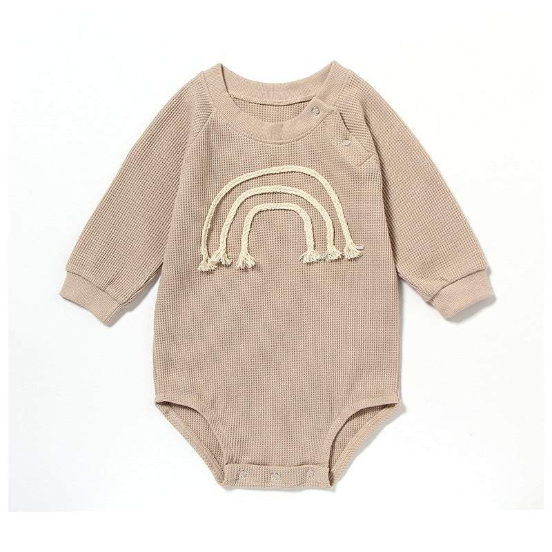 Discover the Comfort of the Spring And Autumn Romper R Baby Long Sleeve Waffle